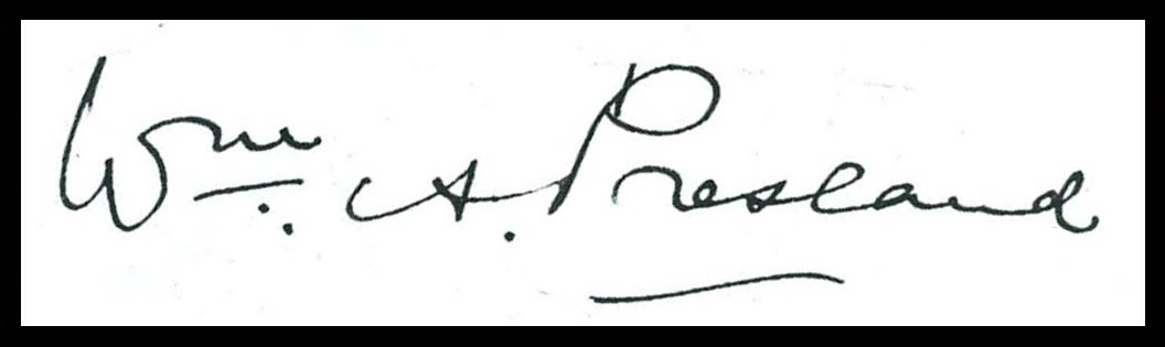 William Alfred Presland's signature